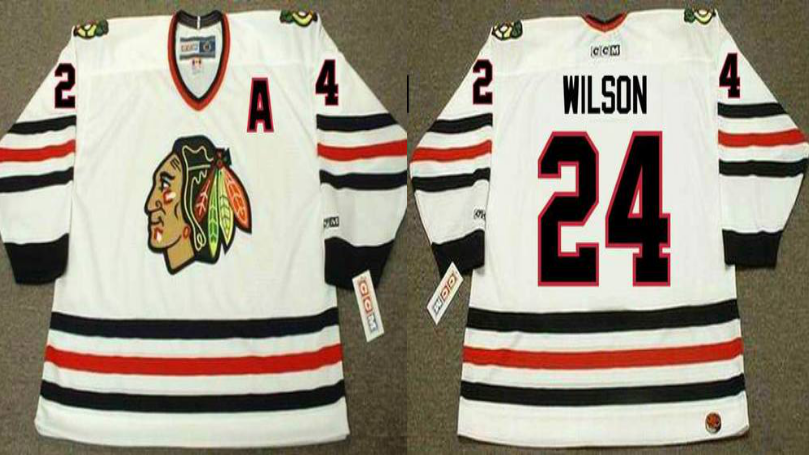 2019 Men Chicago Blackhawks 24 Wilson white CCM NHL jerseys